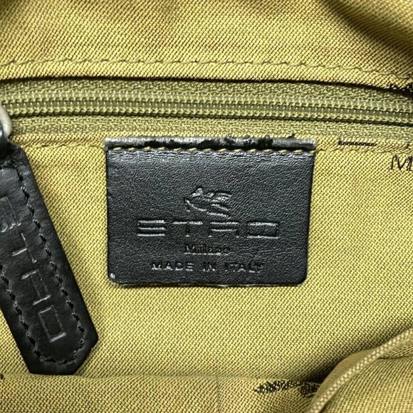 Auth ETRO - Khaki PVC Leather Shoulder Bag - Picture 8 of 14